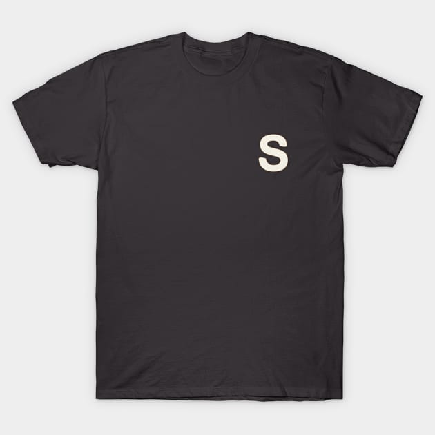 letter s black T-Shirt by persa